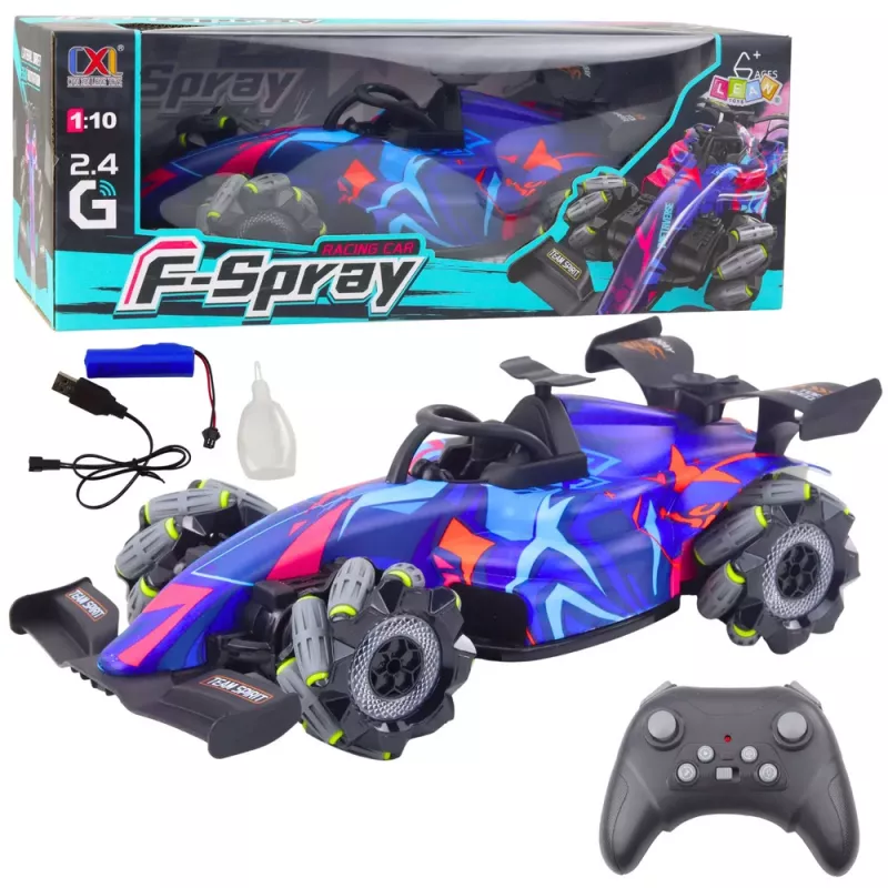 LEAN TOYS RC-Fernlenkauto Racer 1:10 Lichter Geräusche Wasser Dampf Blau