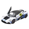 LEAN TOYS Metal Sports Car Lights Sounds Drive White 1:22