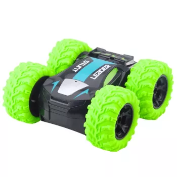 LEAN TOYS Remote Controlled RC Stunt Car 360° Spins Green