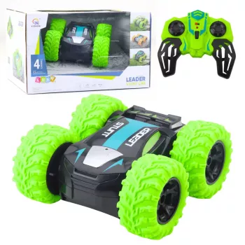 LEAN TOYS Remote Controlled RC Stunt Car 360° Spins Green