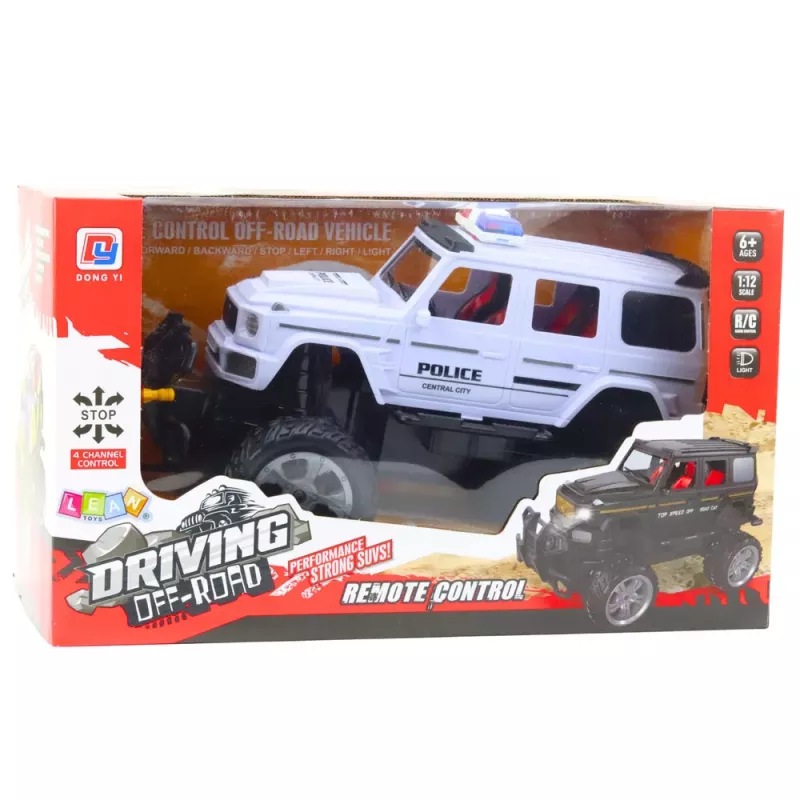 LEAN TOYS RC Polizei-Geländewagen Weiß 1:12