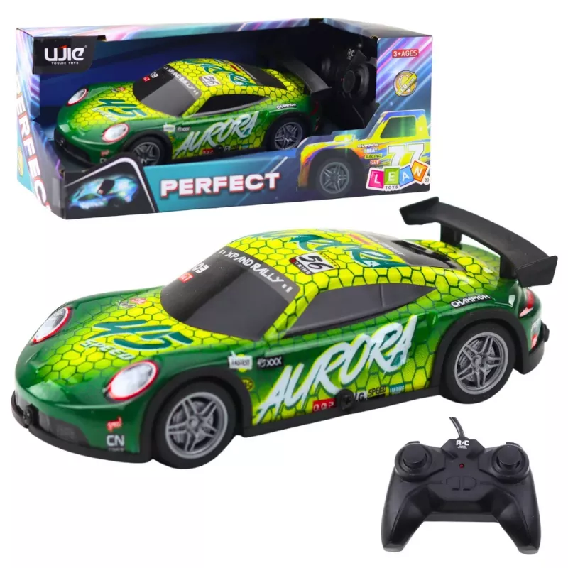 LEAN TOYS RC-Fernsteuerungs-Rennauto mit leuchtender Karosserie Grün