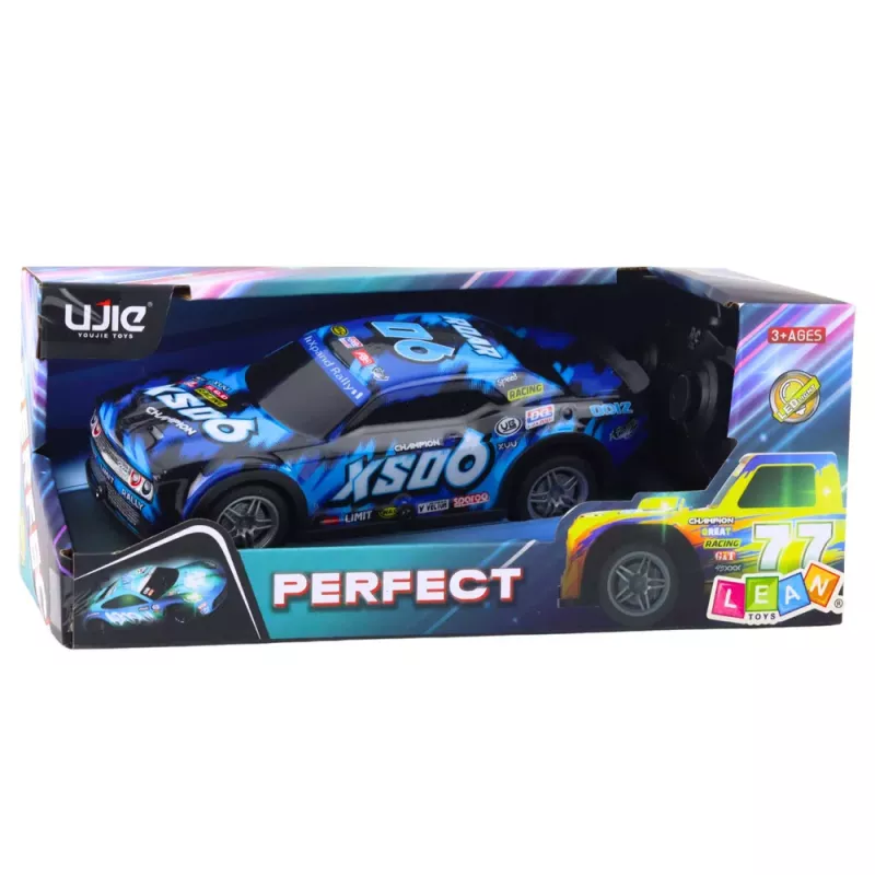LEAN TOYS RC Racing Car mit leuchtender Karosserie Schwarz und Blau