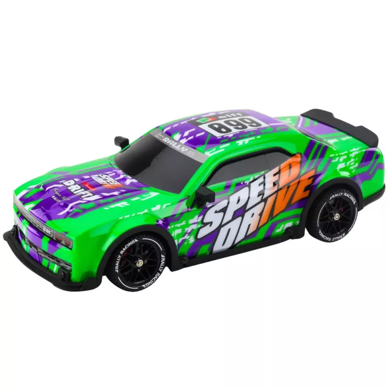 LEAN TOYS RC-Fernsteuerung Sportwagen mit Beleuchtung Driftkarosserie Grün