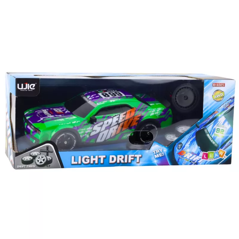 LEAN TOYS RC-Fernsteuerung Sportwagen mit Beleuchtung Driftkarosserie Grün