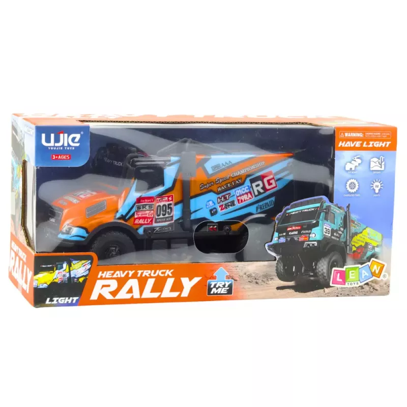 LEAN TOYS RC Truck ferngesteuertes Auto mit beleuchteter Karosserie Orange