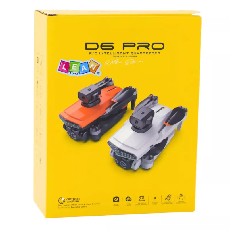 LEAN TOYS D6 PRO Drohne Dual HD Kamera LED-Leuchten Orange