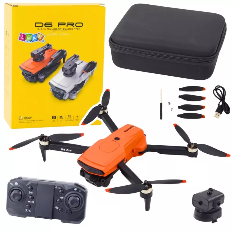 LEAN TOYS D6 PRO Drohne Dual HD Kamera LED-Leuchten Orange