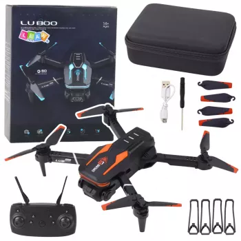 LEAN TOYS ferngesteuerte Drohne LU800 Kamera LED-Leuchten Orange