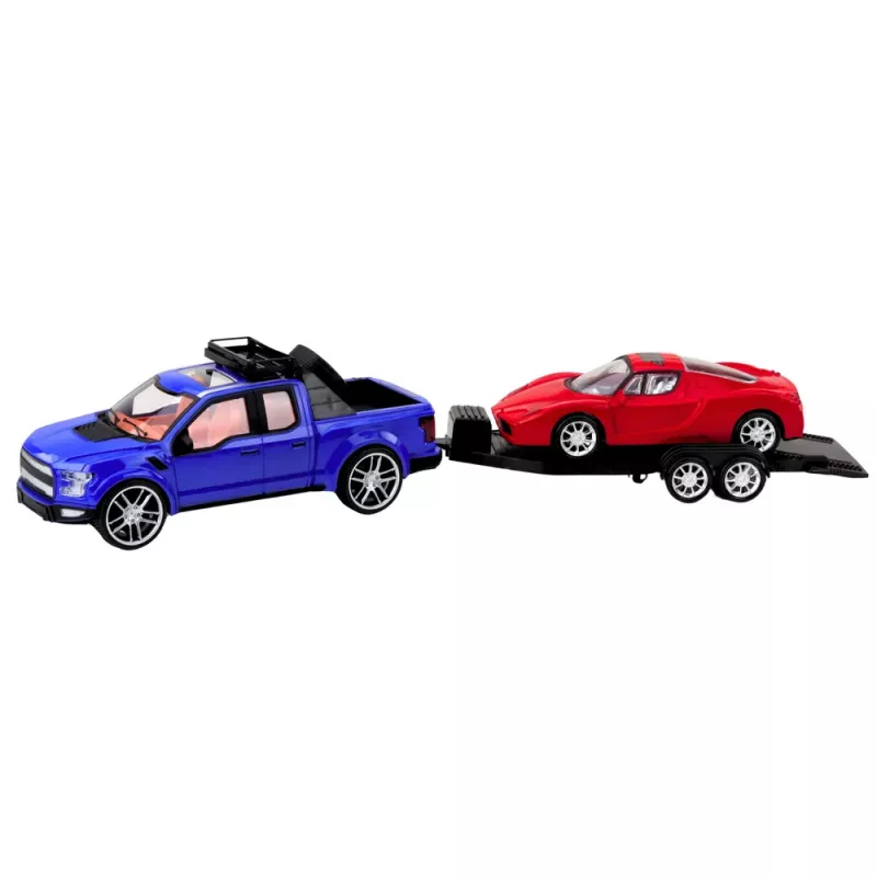 LEAN TOYS Geländewagen mit Abschleppwagen und Sportwagen Set