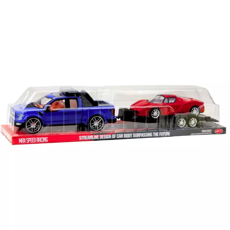 LEAN TOYS Geländewagen mit Abschleppwagen und Sportwagen Set