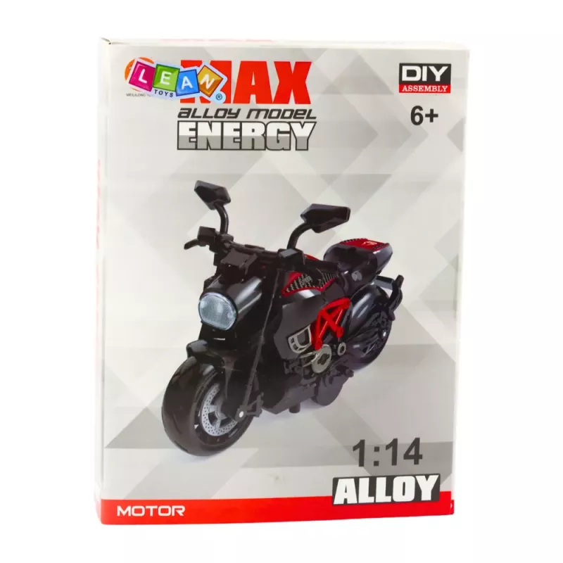LEAN TOYS Motorrad zum Zusammenbauen Schrauben Metall 1:14 DIY Schwarz Gold Elemente