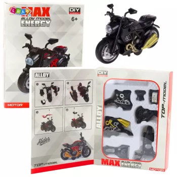 LEAN TOYS Motorrad zum Zusammenbauen Schrauben Metall 1:14 DIY Schwarz Gold Elemente