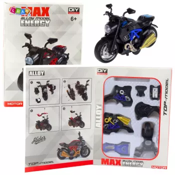 LEAN TOYS Motorrad zum Zusammenbauen Twisting Metal 1:14 DIY Blau