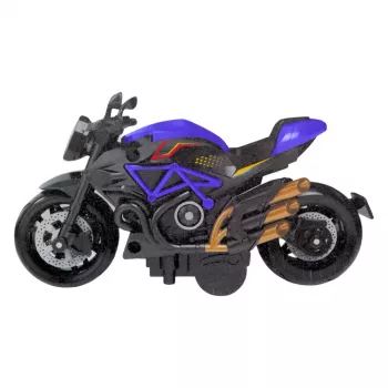 LEAN TOYS Motorrad-Bausatz zum Schrauben Metall 1:14 DIY Schwarz und Blau