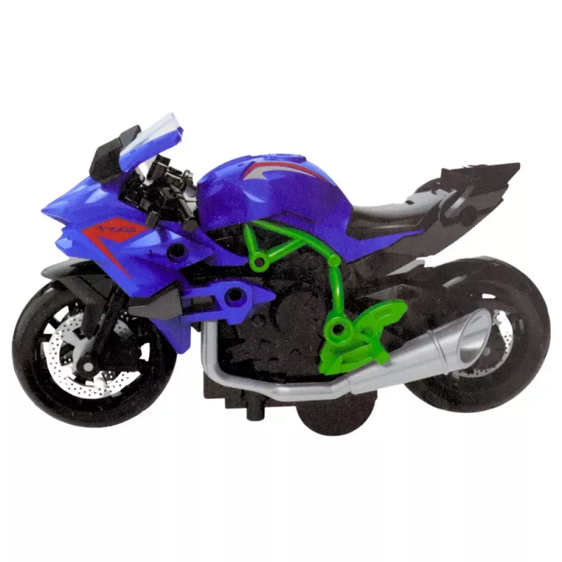 LEAN TOYS Motorrad zum Zusammenbauen Schrauben Metall 1:14 DIY Grün-Blau