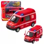 LEAN TOYS Feuerwehrauto Metall Pull-Back Motor Lichter Geräusche Rot 1:32