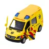 LEAN TOYS Krankenwagen Metall Pull-Back motorisiert Lichter Geräusche Gelb 1:32