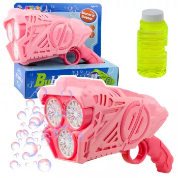 LEAN TOYS Batteriebetriebene Blasenpistole mit LED-Lichtern Pink