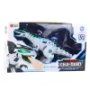 LEAN TOYS RC-Fernsteuerungs-Dinosaurier-Roboter mit Flügeln, Lichtern und Geräuschen, Weiß