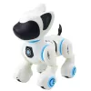 LEAN TOYS Interaktiver Roboterhund mit Fernbedienung, Licht und Sound, Weiß Blau