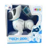LEAN TOYS Interaktiver Roboterhund mit Fernbedienung, Licht und Sound, Weiß Blau