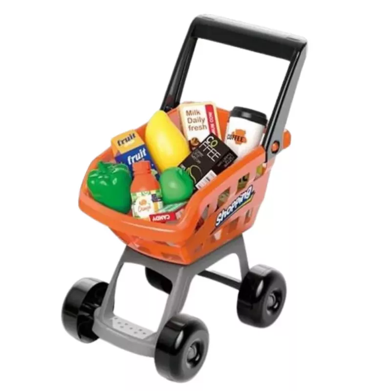 LEAN TOYS Shop Set Kasse, Einkaufswagen, Scanner, Supermarkt, Kinderladen