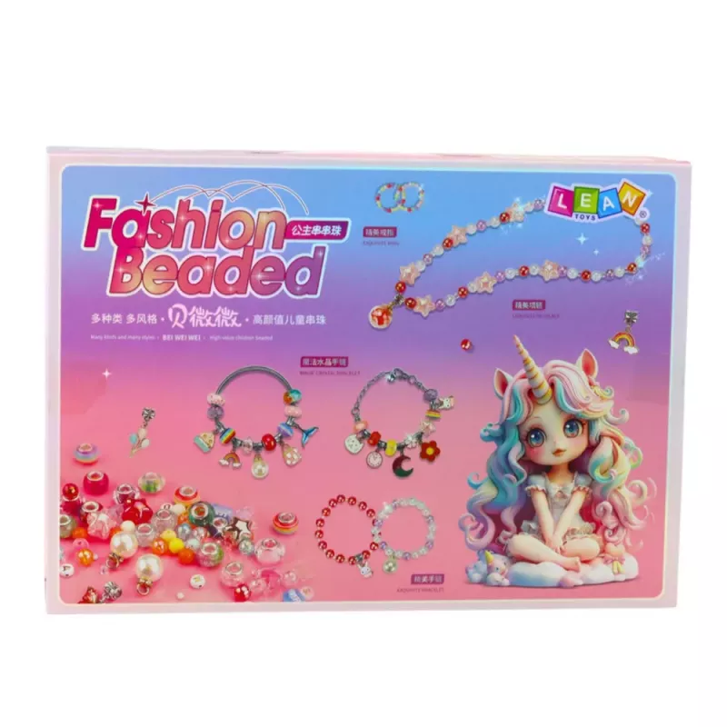 LEAN TOYS DIY Schmuck-Armband-Perlen-Anhänger-Bastelset