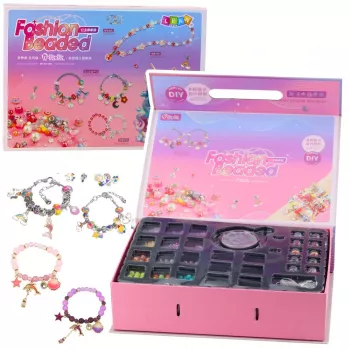 LEAN TOYS DIY Schmuck-Armband-Perlen-Anhänger-Bastelset