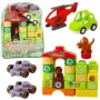 LEAN TOYS Pädagogische Bausteine im Rucksack Dinosaurier Zahlen Buchstaben 49 Teile