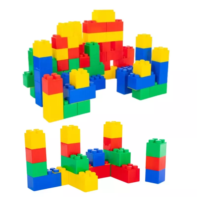 LEAN TOYS Set großer Bausteine im Beutel, bunt, 28,5x9x9 cm, 20 Stk.