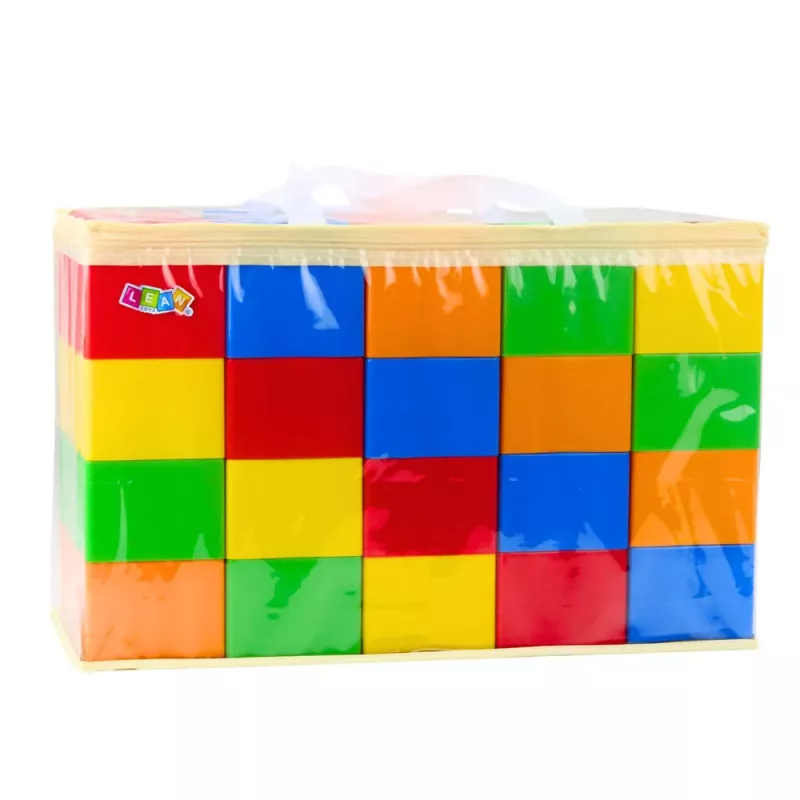 LEAN TOYS Set großer Bausteine im Beutel, bunt, 28,5x9x9 cm, 20 Stk.