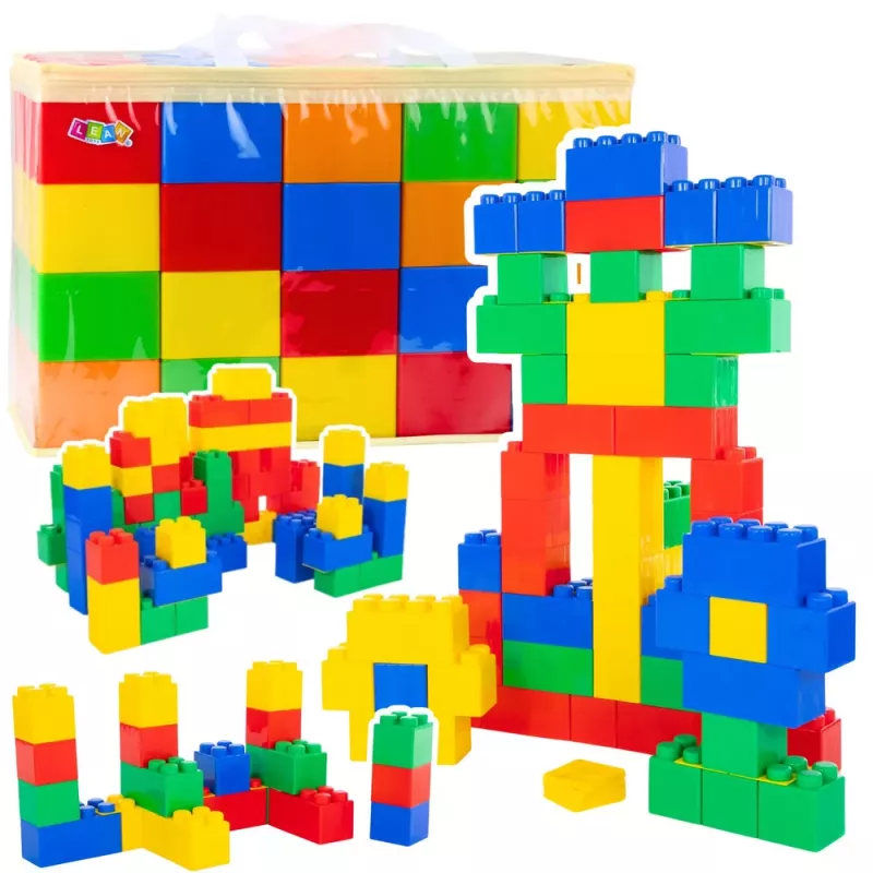 LEAN TOYS Set großer Bausteine im Beutel, bunt, 28,5x9x9 cm, 20 Stk.