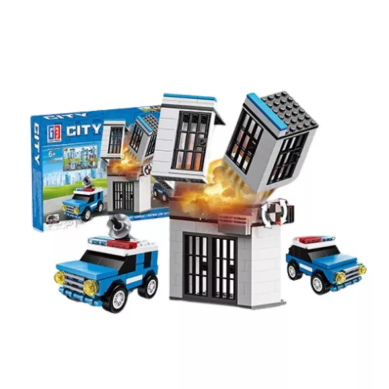 LEAN TOYS Bausteine Polizeistation Gebäude 190-213 Teile