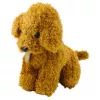 LEAN TOYS Poodle Dog in Velcro Bag, Soft Toy, Light Brown