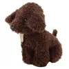 LEAN TOYS Pudelhund im Klettbeutel, Kuscheltier, Dunkelbraun