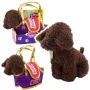 LEAN TOYS Pudelhund im Klettbeutel, Kuscheltier, Dunkelbraun