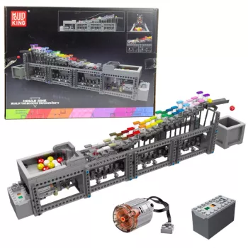LEAN TOYS Bausteine Kugelbahn mit Elektromotor 1038 Teile