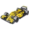 LEAN TOYS Konstruktionsbausteine Rennwagen R.S.18 Gelb 1:10 1093 Teile
