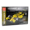 LEAN TOYS Konstruktionsbausteine Rennwagen R.S.18 Gelb 1:10 1093 Teile