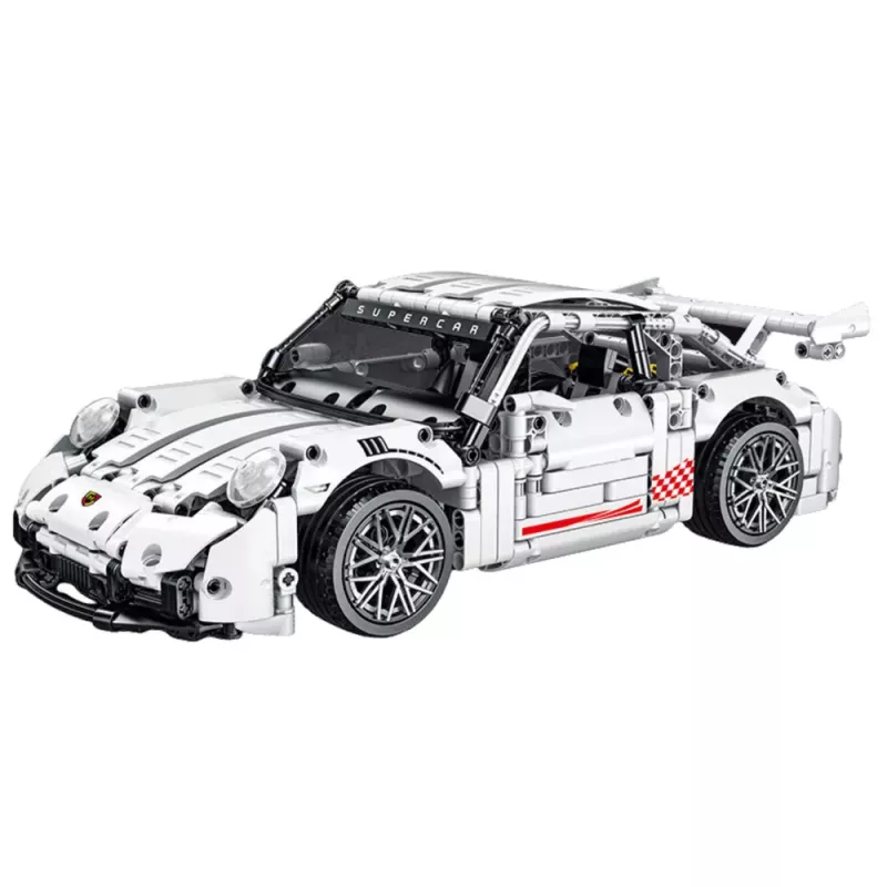 LEAN TOYS Building Blocks GT Racing Car White 1:14 1268 pcs.
