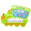 LEAN TOYS Lern-Elektronikklavier für Kleinkinder Lokomotive Grün