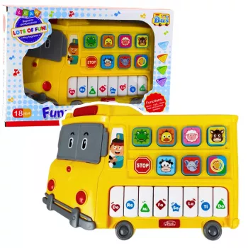 LEAN TOYS Elektrisches Klavier Lernspielzeug für Kleinkinder Gelber Bus