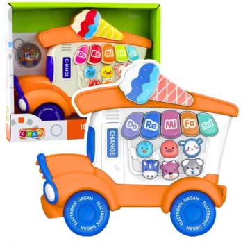 LEAN TOYS Elektrisches Klavier Lernspielzeug für Kleinkinder Eisdiele Orange