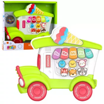 LEAN TOYS Pädagogisches Elektronik-Klavier für Kleinkinder Eisdiele Grün