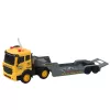 LEAN TOYS Abschleppwagen mit Raupenbagger, 360° drehbar, Gelb, 1:16