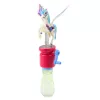 LEAN TOYS Seifenblasen Einhorn mit beweglichen Flügeln Kurbel 23cm Mix