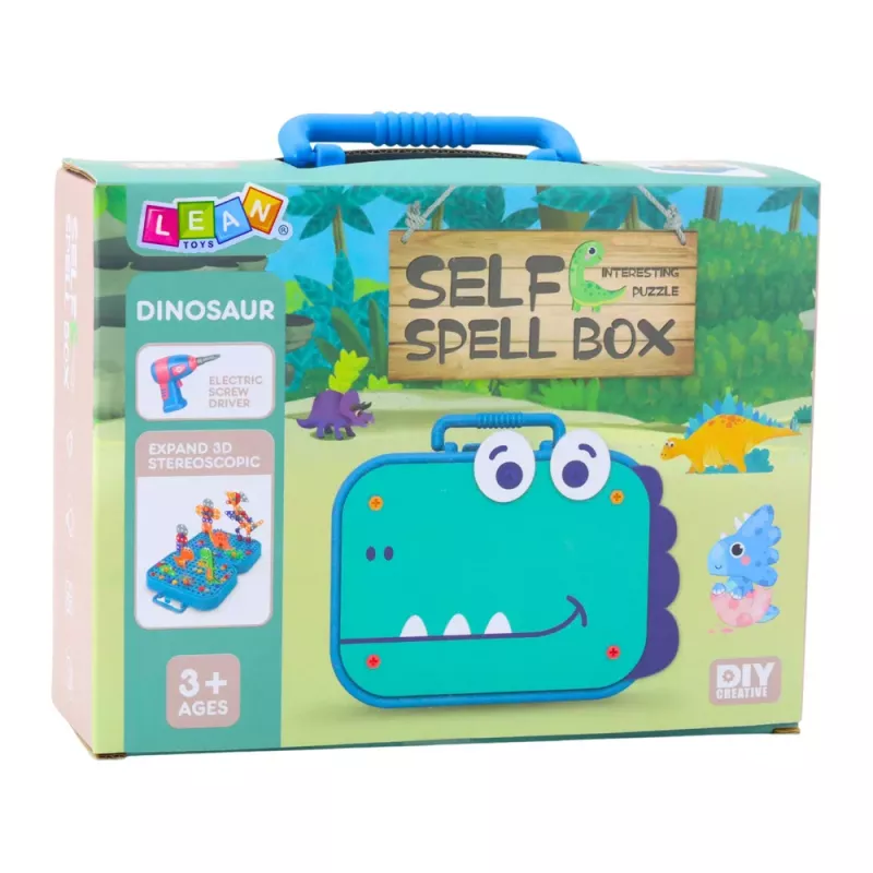 LEAN TOYS DIY Schraubendreher-Set Koffer Puzzle Dinosaurier Bausteine Schraubendreher 228 Teile