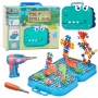LEAN TOYS DIY Schraubendreher-Set Koffer Puzzle Dinosaurier Bausteine Schraubendreher 228 Teile