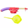 LEAN TOYS Angel-Set: Krabbentisch, 10 Fische, Angelrute, Sieb, Pink
